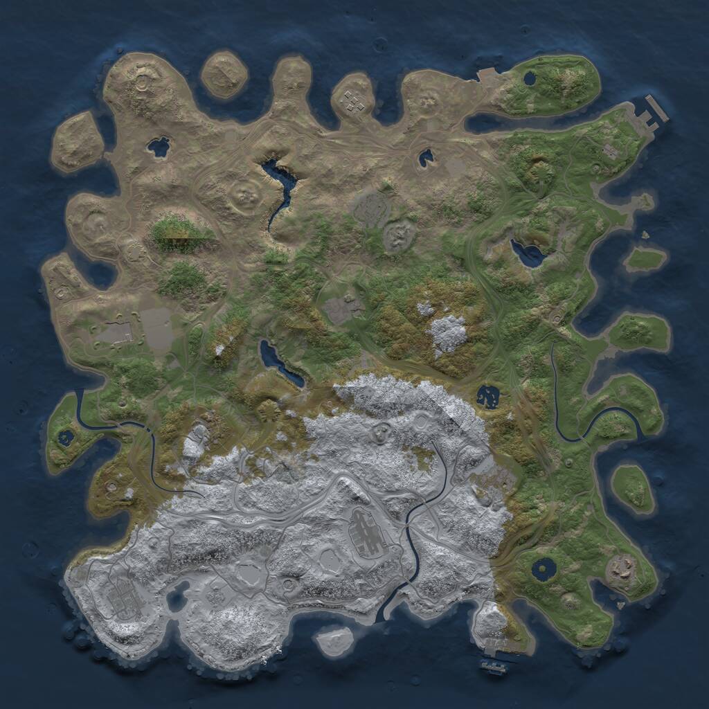 Rust Map: Procedural Map, Size: 4500, Seed: 99450204, 16 Monuments