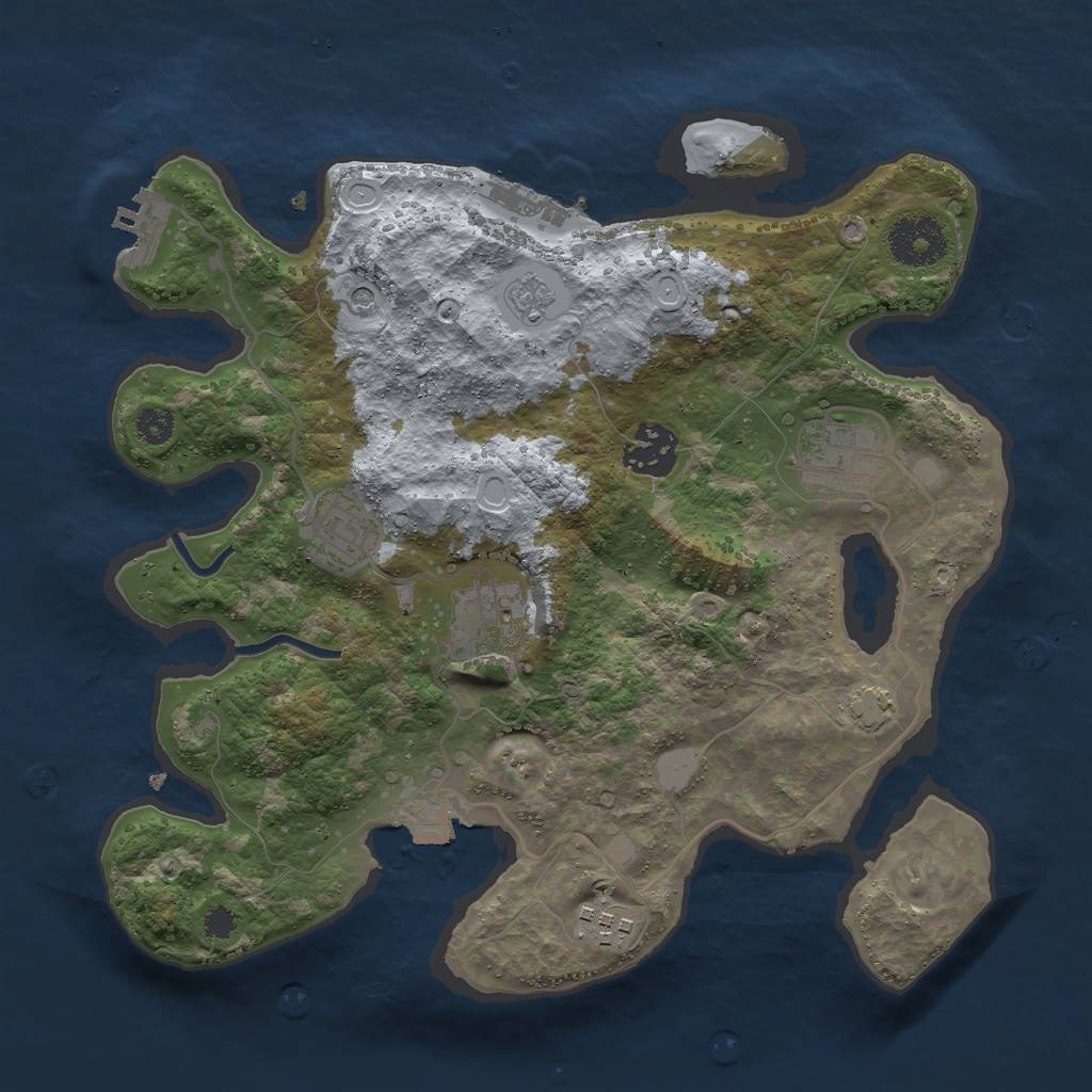 Rust Map: Procedural Map, Size: 3000, Seed: 5316790, 13 Monuments