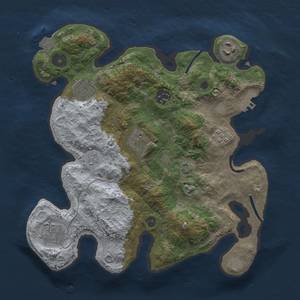 Thumbnail Rust Map: Procedural Map, Size: 3000, Seed: 858123456, 12 Monuments