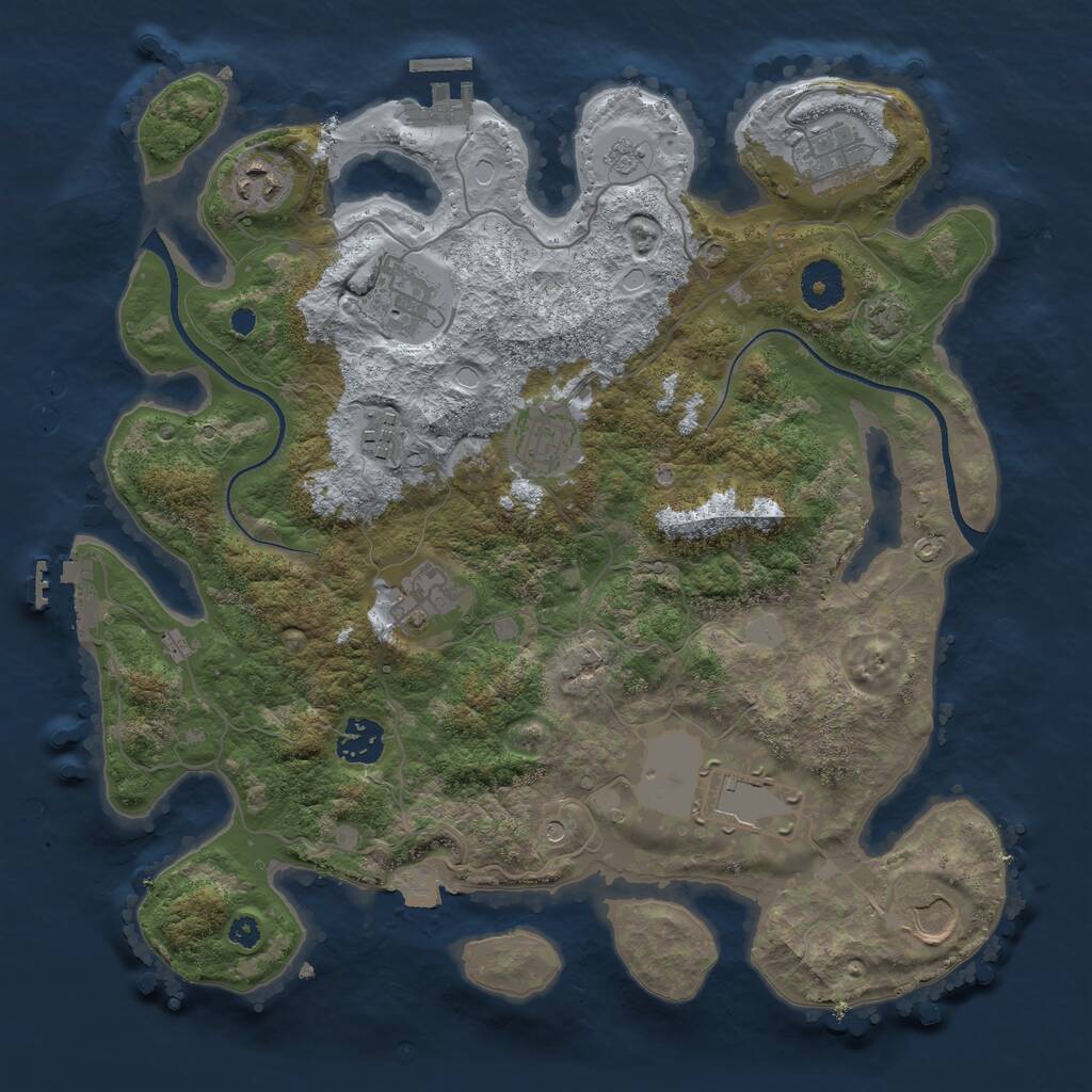 Rust Map: Procedural Map, Size: 3500, Seed: 781476005, 15 Monuments