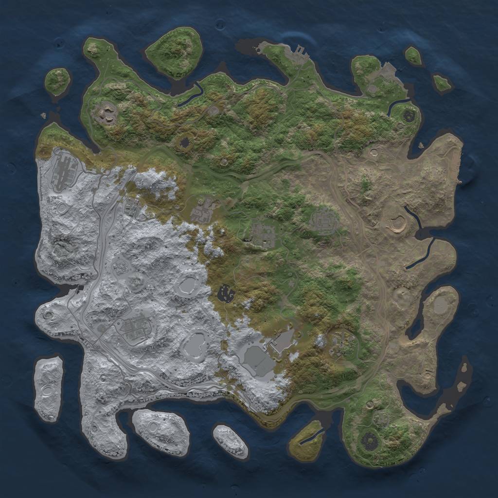 Rust Map: Procedural Map, Size: 4250, Seed: 48549764, 19 Monuments