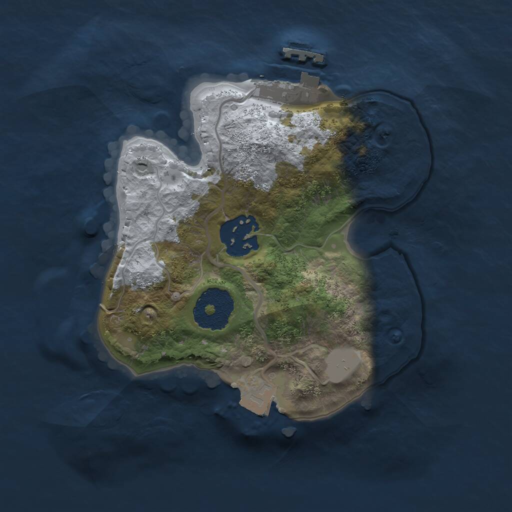 Rust Map: Procedural Map, Size: 1900, Seed: 176, 3 Monuments