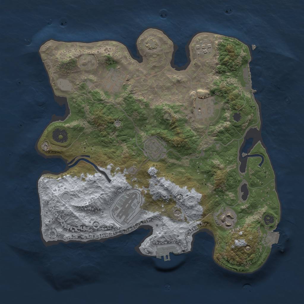 Rust Map: Procedural Map, Size: 3000, Seed: 1398839597, 13 Monuments