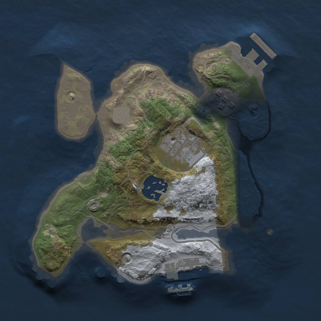 Rust Map: Procedural Map, Size: 2000, Seed: 275129152, 6 Monuments
