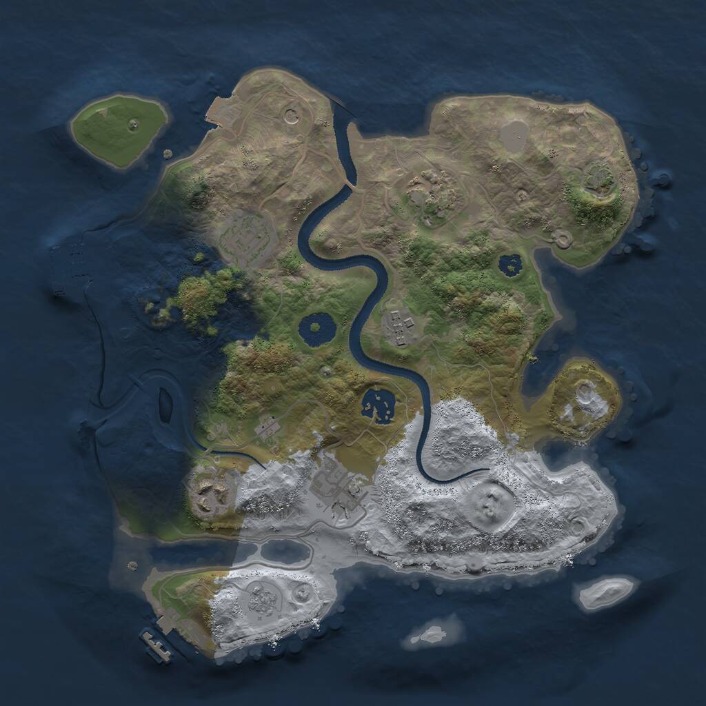 Rust Map: Procedural Map, Size: 3000, Seed: 2459437, 12 Monuments