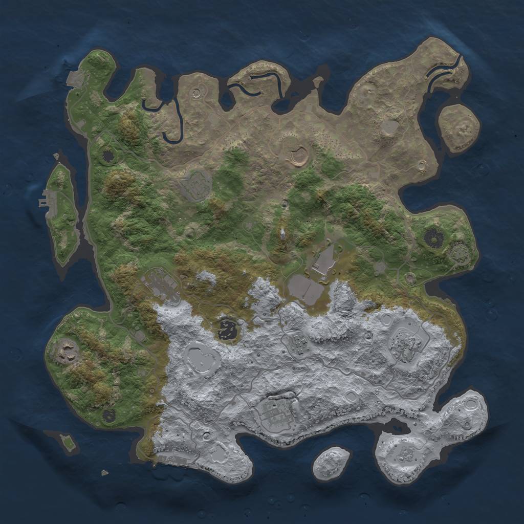 Rust Map: Procedural Map, Size: 4000, Seed: 4759610, 17 Monuments