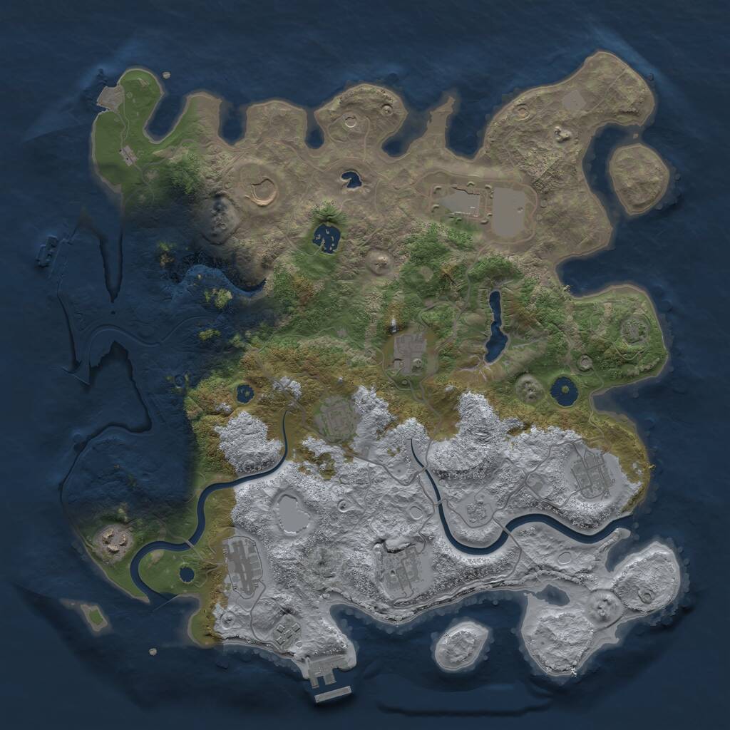 Rust Map: Procedural Map, Size: 4000, Seed: 4759610, 16 Monuments