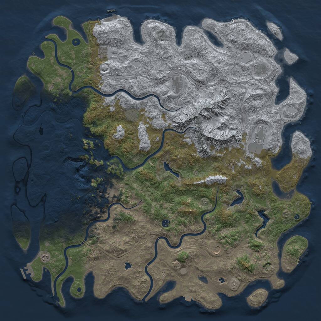 Rust Map: Procedural Map, Size: 6000, Seed: 4523523, 17 Monuments