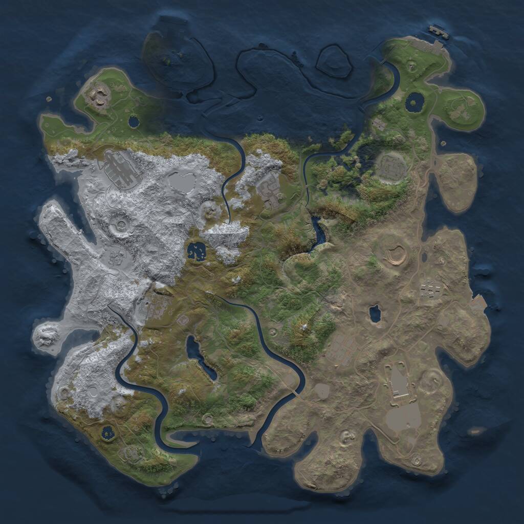 Rust Map: Procedural Map, Size: 4000, Seed: 1511836881, 16 Monuments