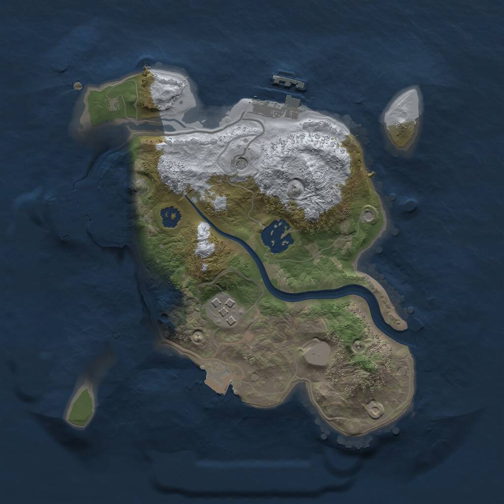 Rust Map: Procedural Map, Size: 2400, Seed: 87891617, 6 Monuments