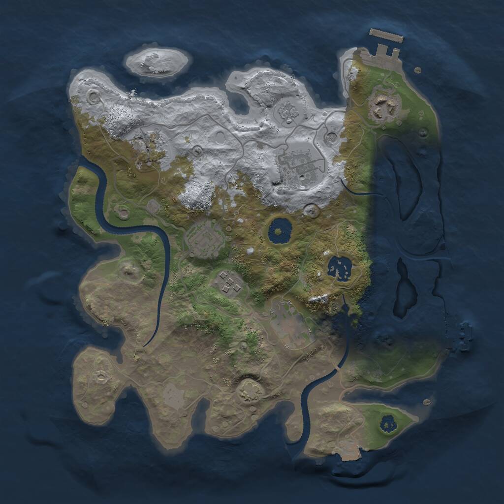 Rust Map: Procedural Map, Size: 3000, Seed: 31834, 13 Monuments