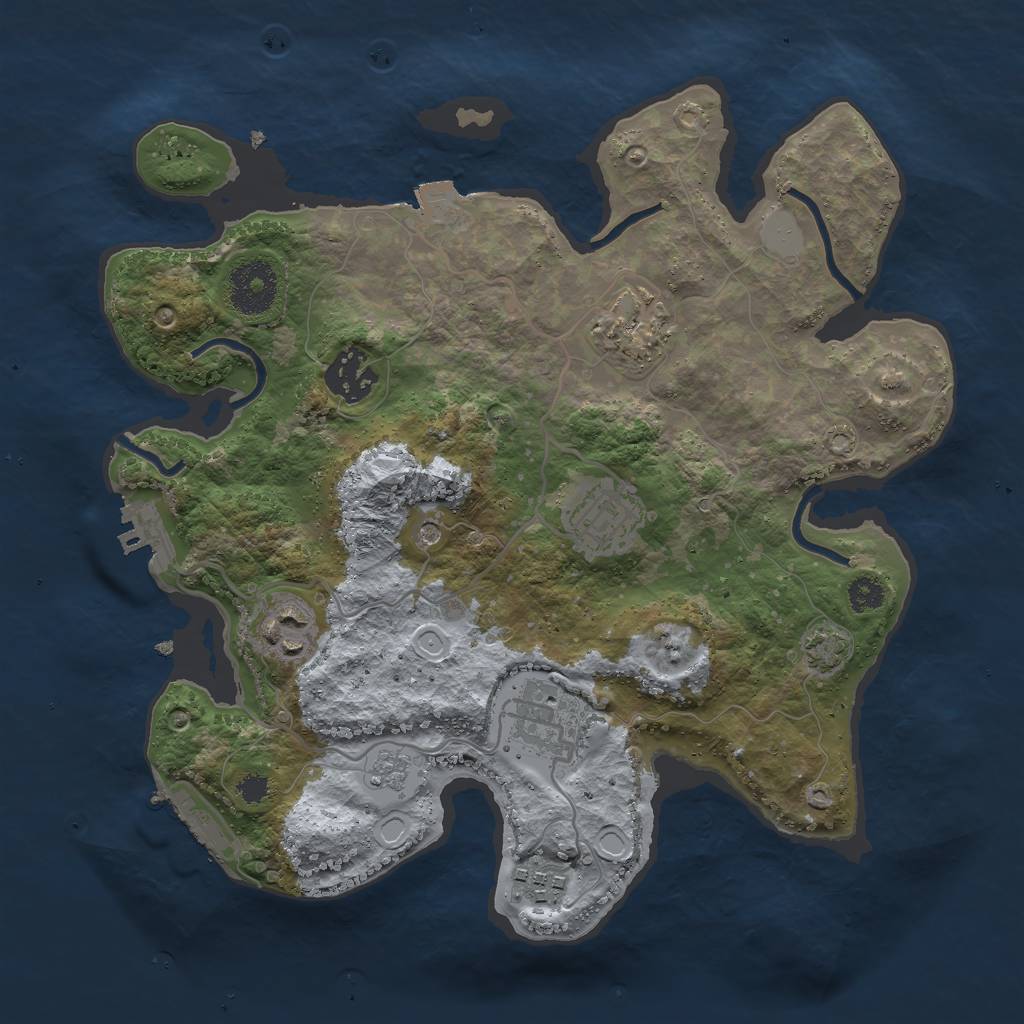 Rust Map: Procedural Map, Size: 3000, Seed: 3107, 14 Monuments