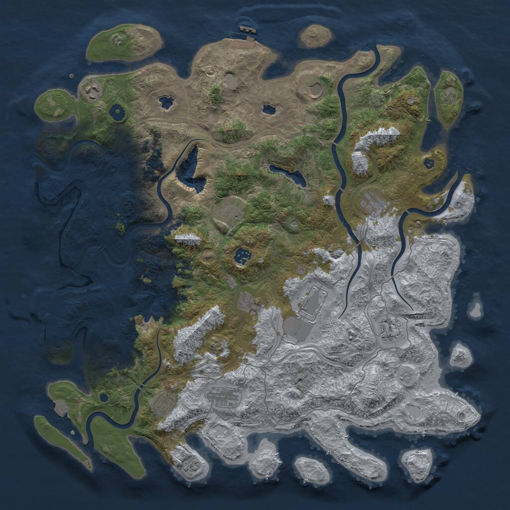 Rust Map: Procedural Map, Size: 4800, Seed: 1973073237, 17 Monuments