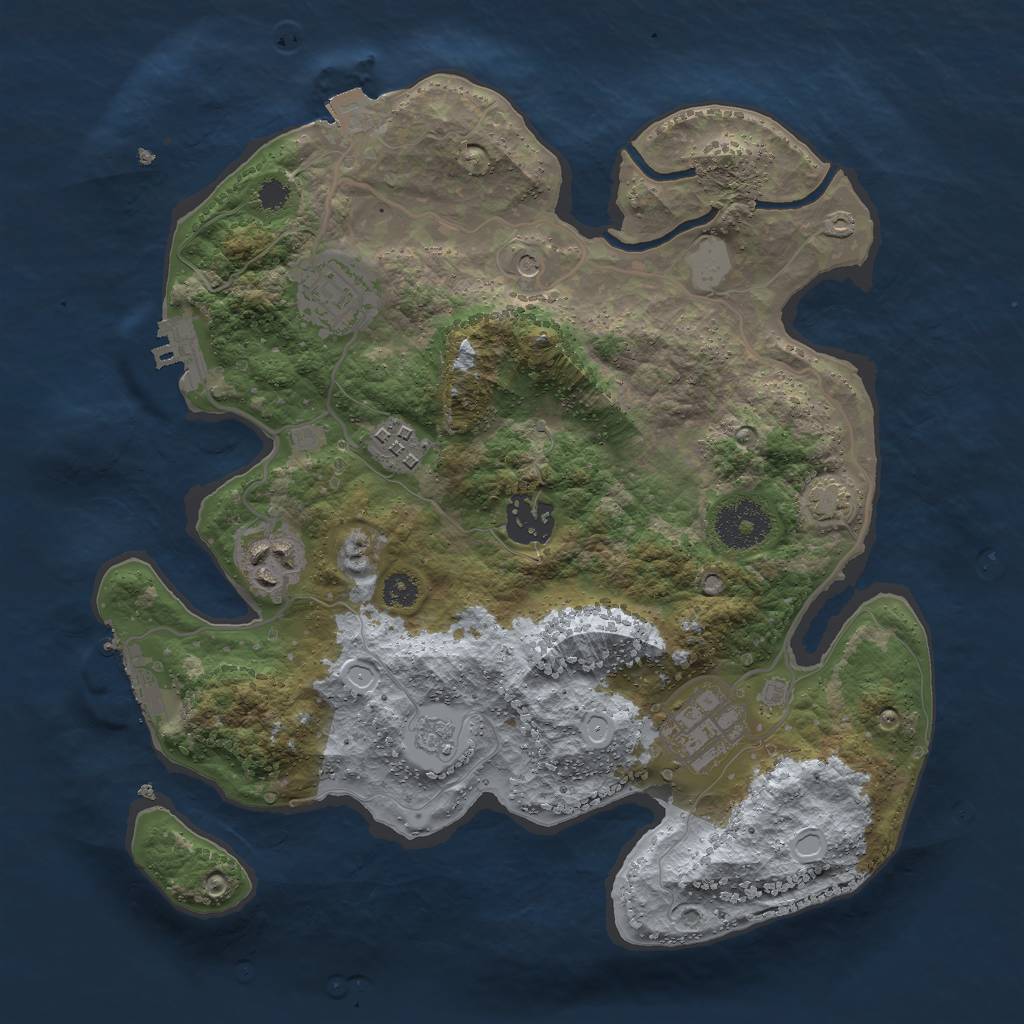 Rust Map: Procedural Map, Size: 3000, Seed: 4798650, 13 Monuments