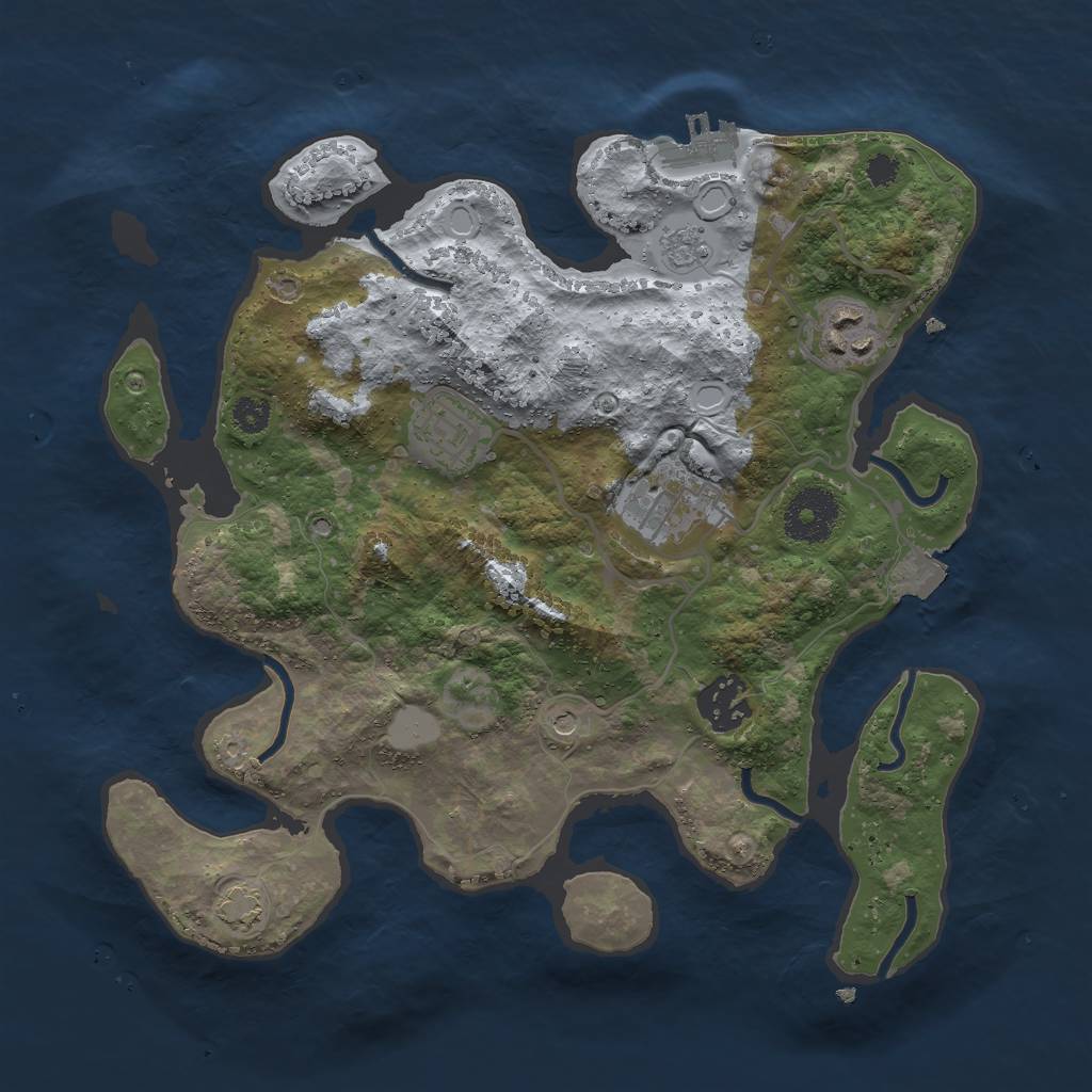 Rust Map: Procedural Map, Size: 3000, Seed: 311464621, 11 Monuments