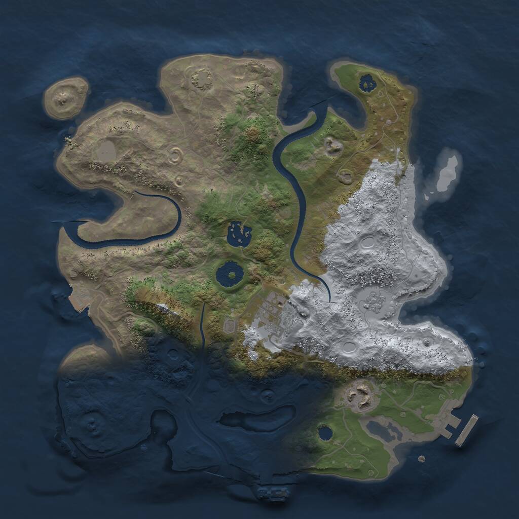 Rust Map: Procedural Map, Size: 3000, Seed: 73856, 9 Monuments