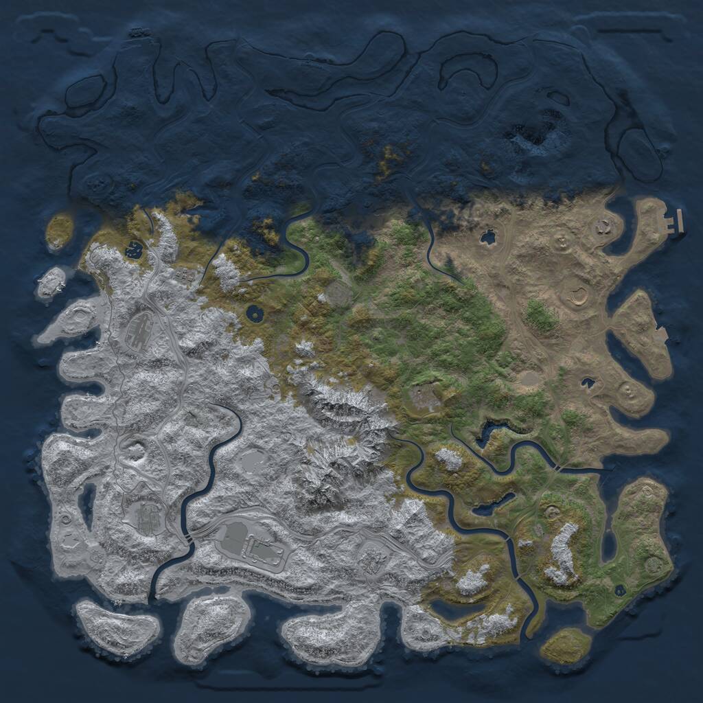 Rust Map: Procedural Map, Size: 6000, Seed: 1122290658, 17 Monuments