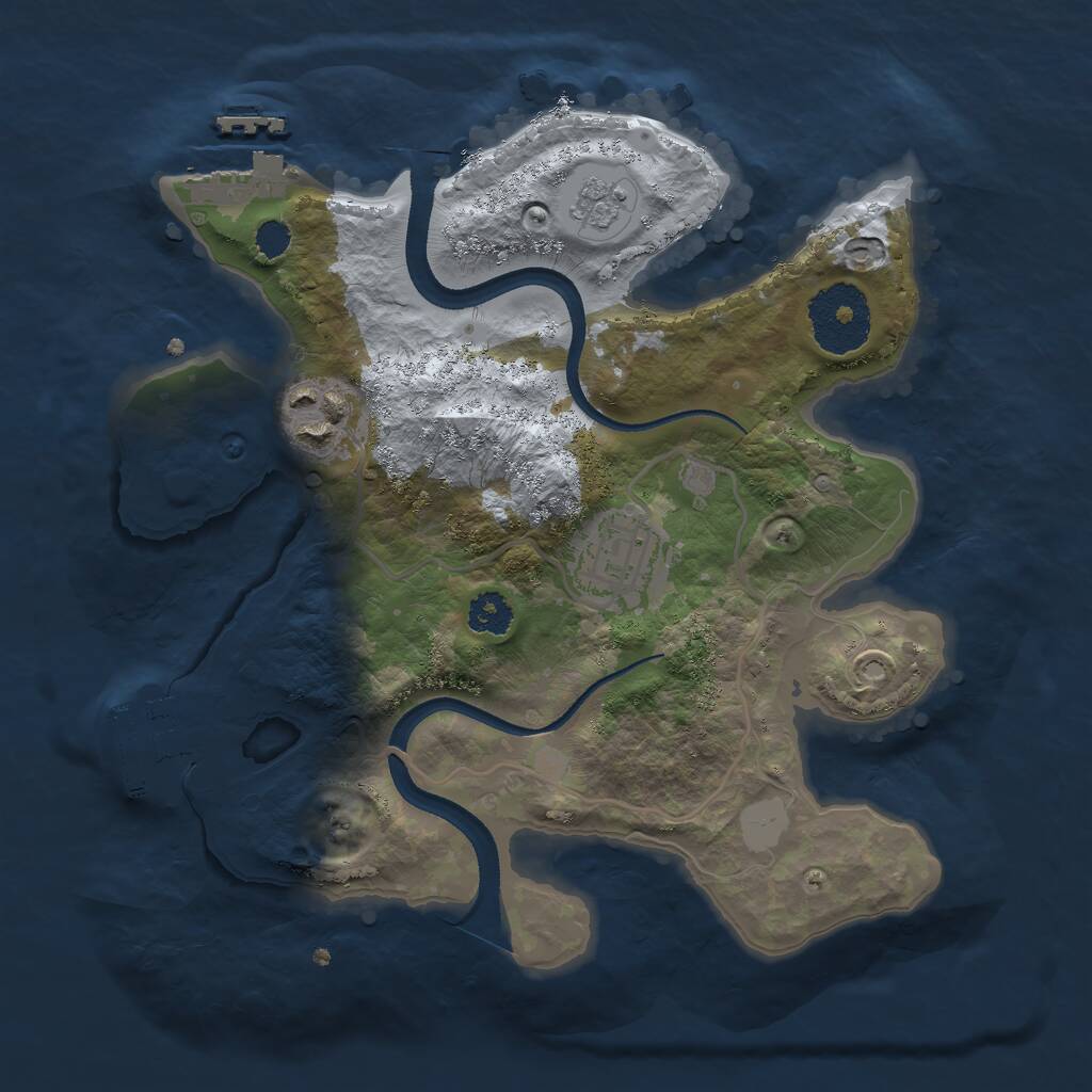 Rust Map: Procedural Map, Size: 2500, Seed: 1217165598, 6 Monuments