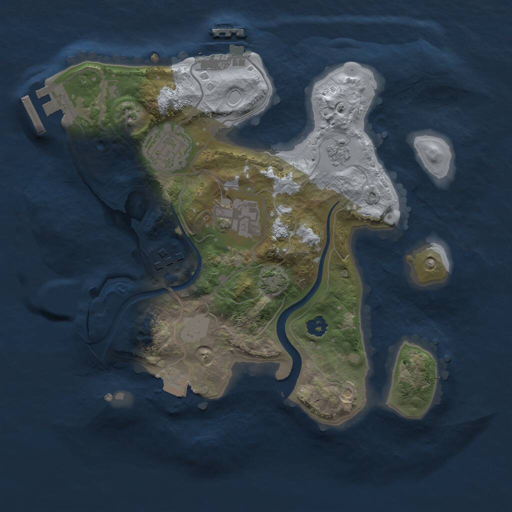 Rust Map: Procedural Map, Size: 2500, Seed: 79264924, 8 Monuments