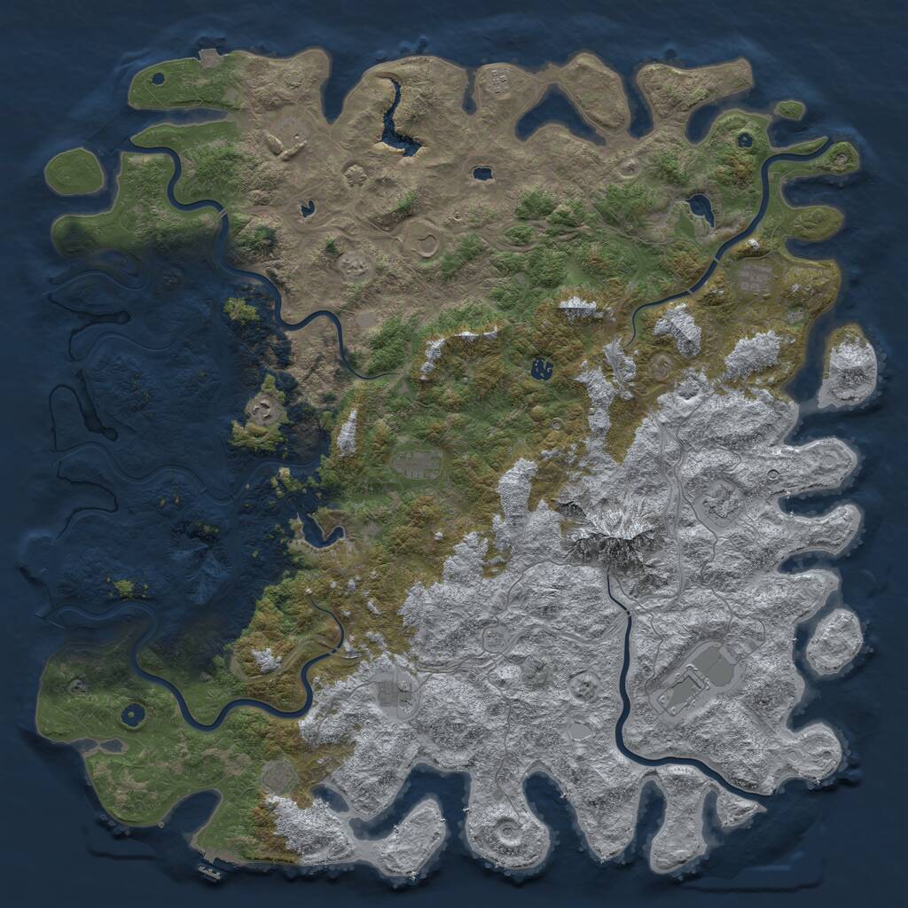Rust Map: Procedural Map, Size: 6000, Seed: 74843116, 17 Monuments