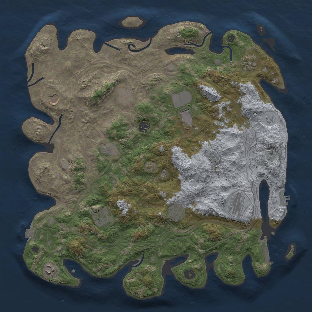 Rust Map: Procedural Map, Size: 4250, Seed: 733585971, 19 Monuments