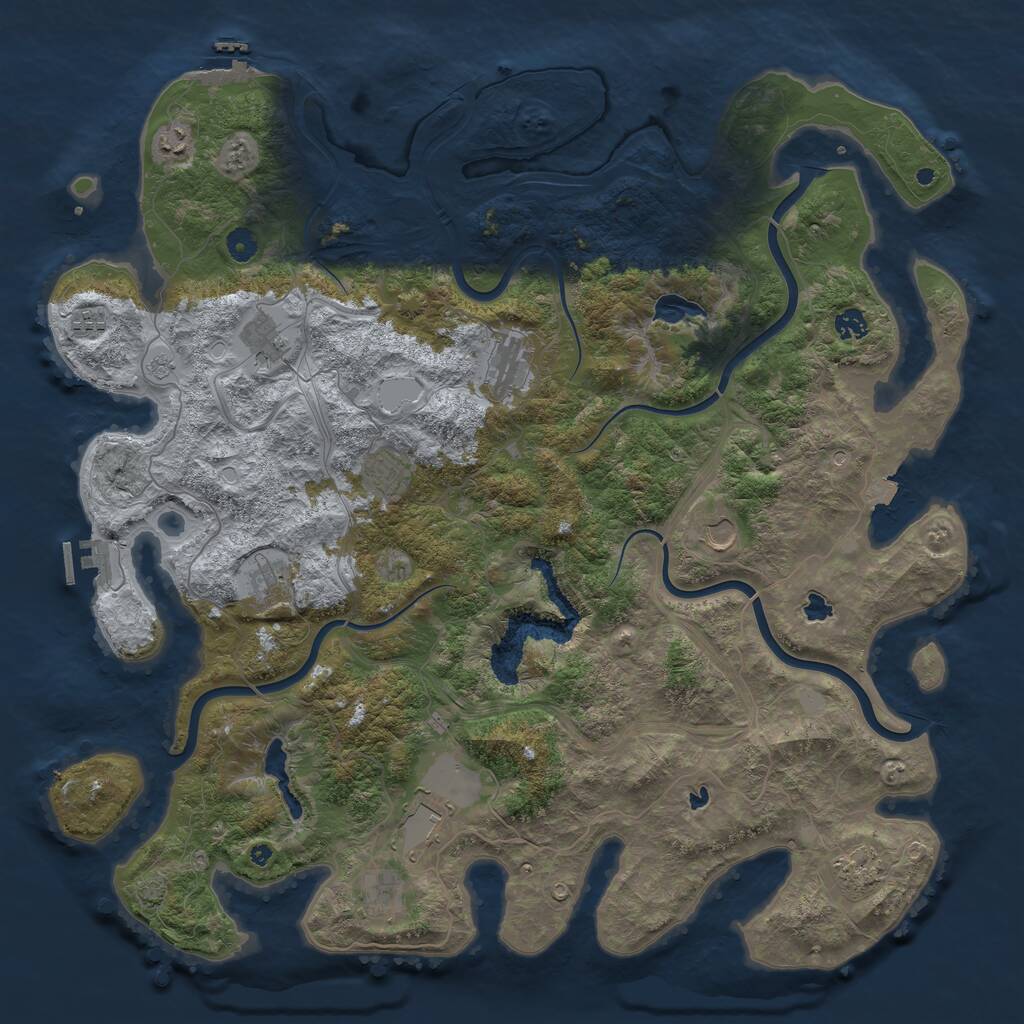 Rust Map: Procedural Map, Size: 4800, Seed: 962414412, 17 Monuments