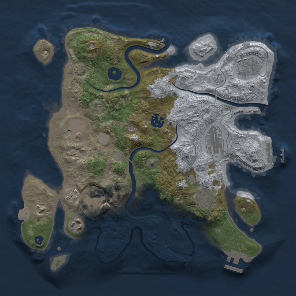 Rust Map: Procedural Map, Size: 3250, Seed: 1937452775, 14 Monuments