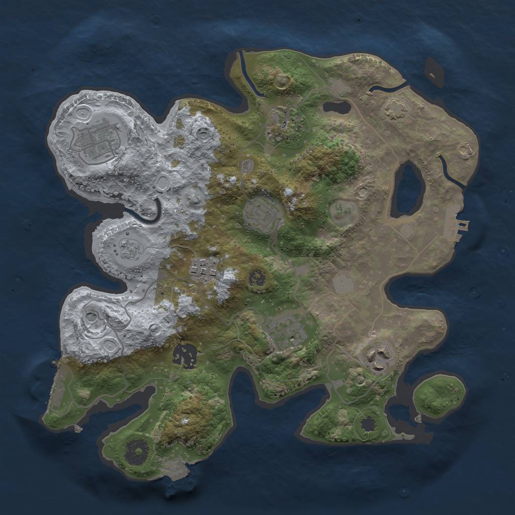 Rust Map: Procedural Map, Size: 3000, Seed: 1600429143, 15 Monuments