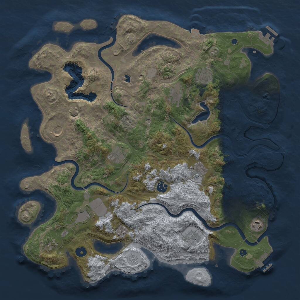 Rust Map: Procedural Map, Size: 4250, Seed: 629163497, 17 Monuments