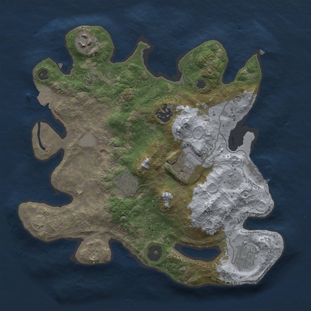 Rust Map: Procedural Map, Size: 3000, Seed: 1700743546, 12 Monuments