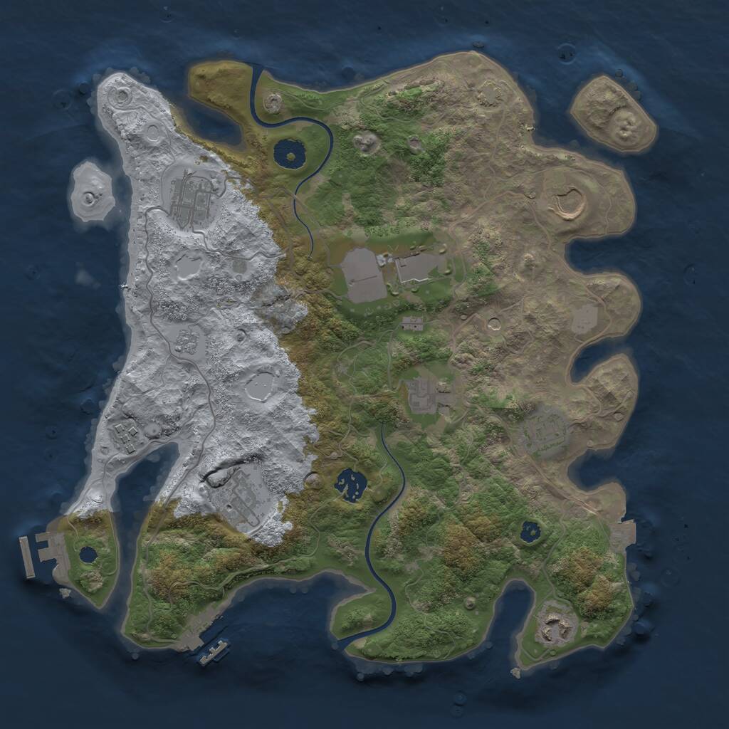 Rust Map: Procedural Map, Size: 3500, Seed: 478597413, 15 Monuments