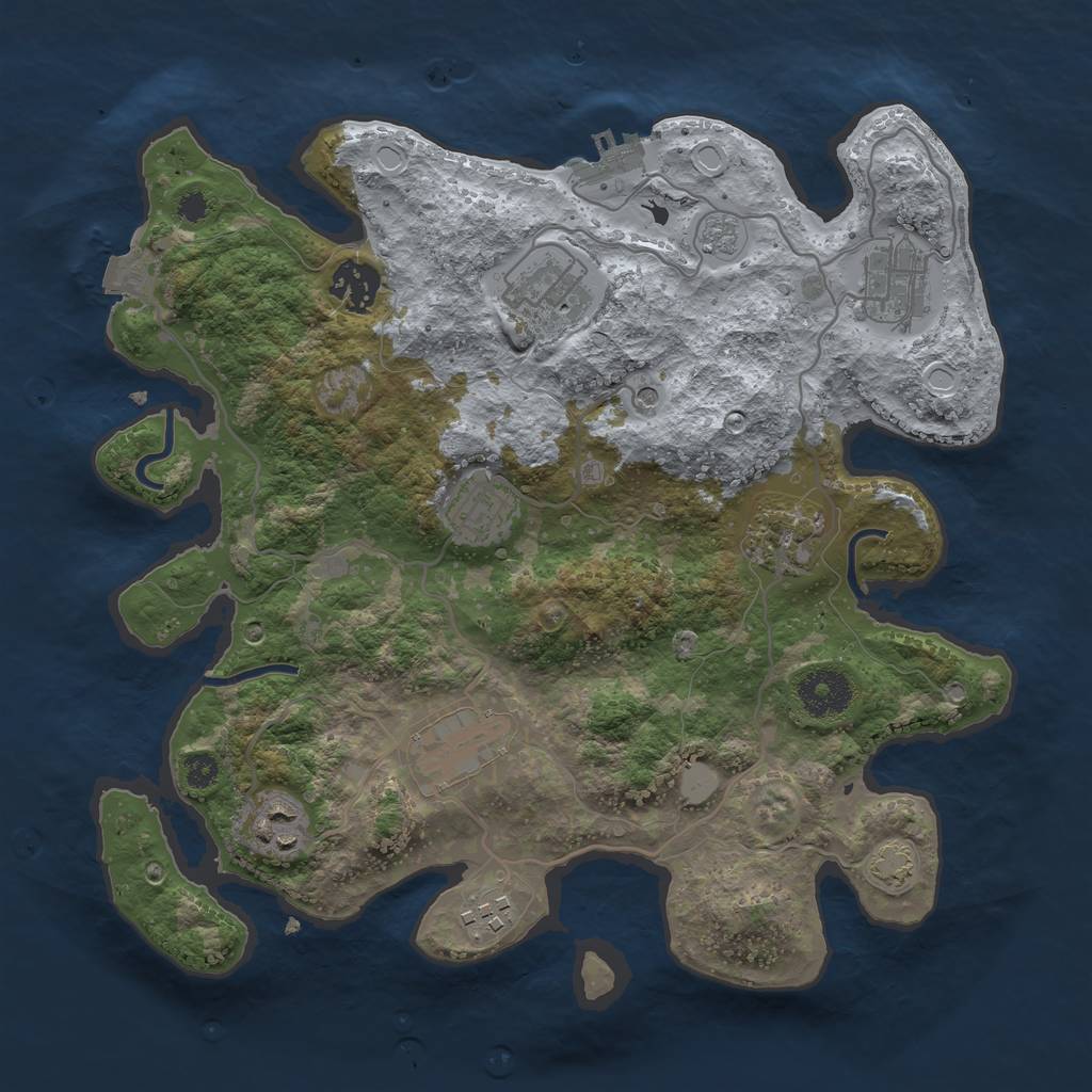 Rust Map: Procedural Map, Size: 3250, Seed: 1171137759, 15 Monuments