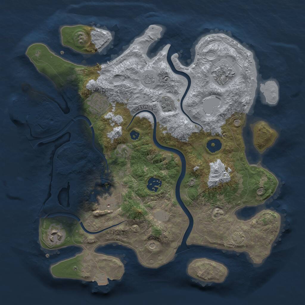Rust Map: Procedural Map, Size: 3250, Seed: 754662566, 11 Monuments