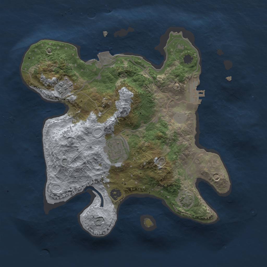 Rust Map: Procedural Map, Size: 2500, Seed: 1717775992, 7 Monuments