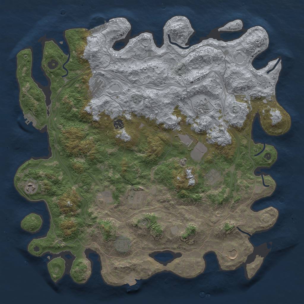 Rust Map: Procedural Map, Size: 4500, Seed: 356241851, 19 Monuments