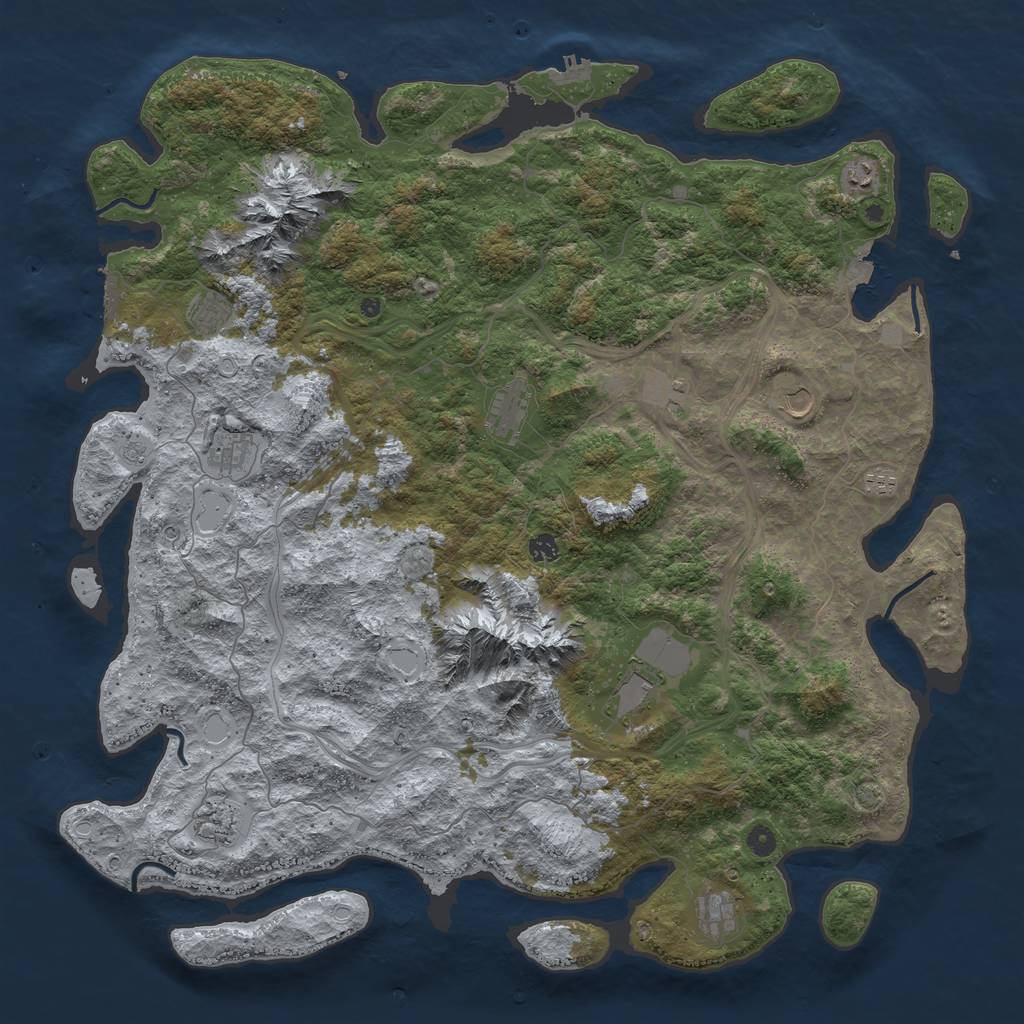Rust Map: Procedural Map, Size: 5200, Seed: 627005, 19 Monuments
