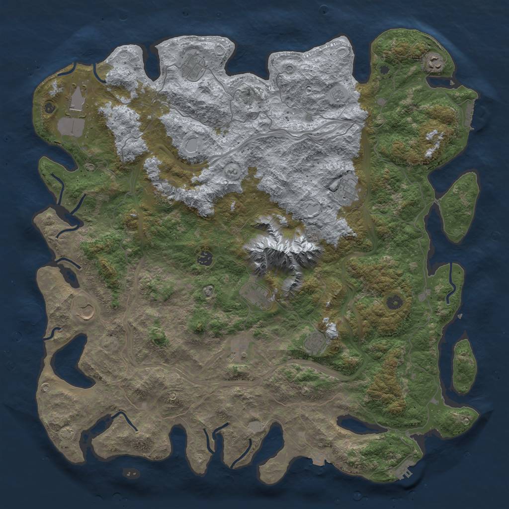 Rust Map: Procedural Map, Size: 5000, Seed: 831648745, 19 Monuments