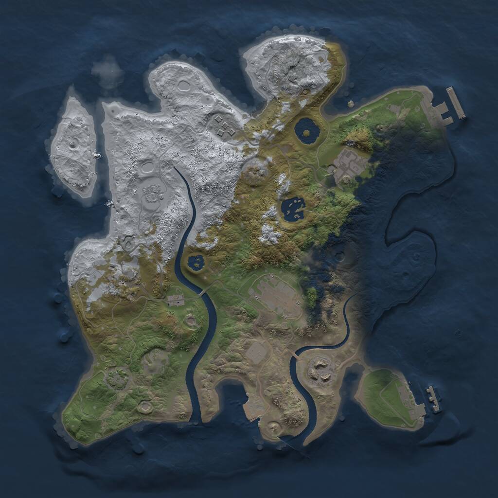 Rust Map: Procedural Map, Size: 3000, Seed: 11636, 12 Monuments