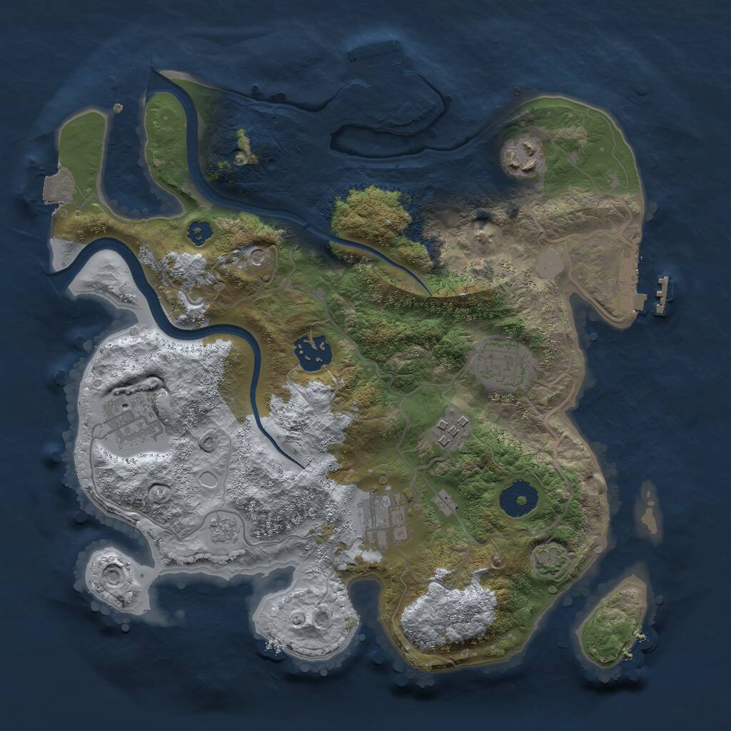 Rust Map: Procedural Map, Size: 3000, Seed: 9425368, 12 Monuments