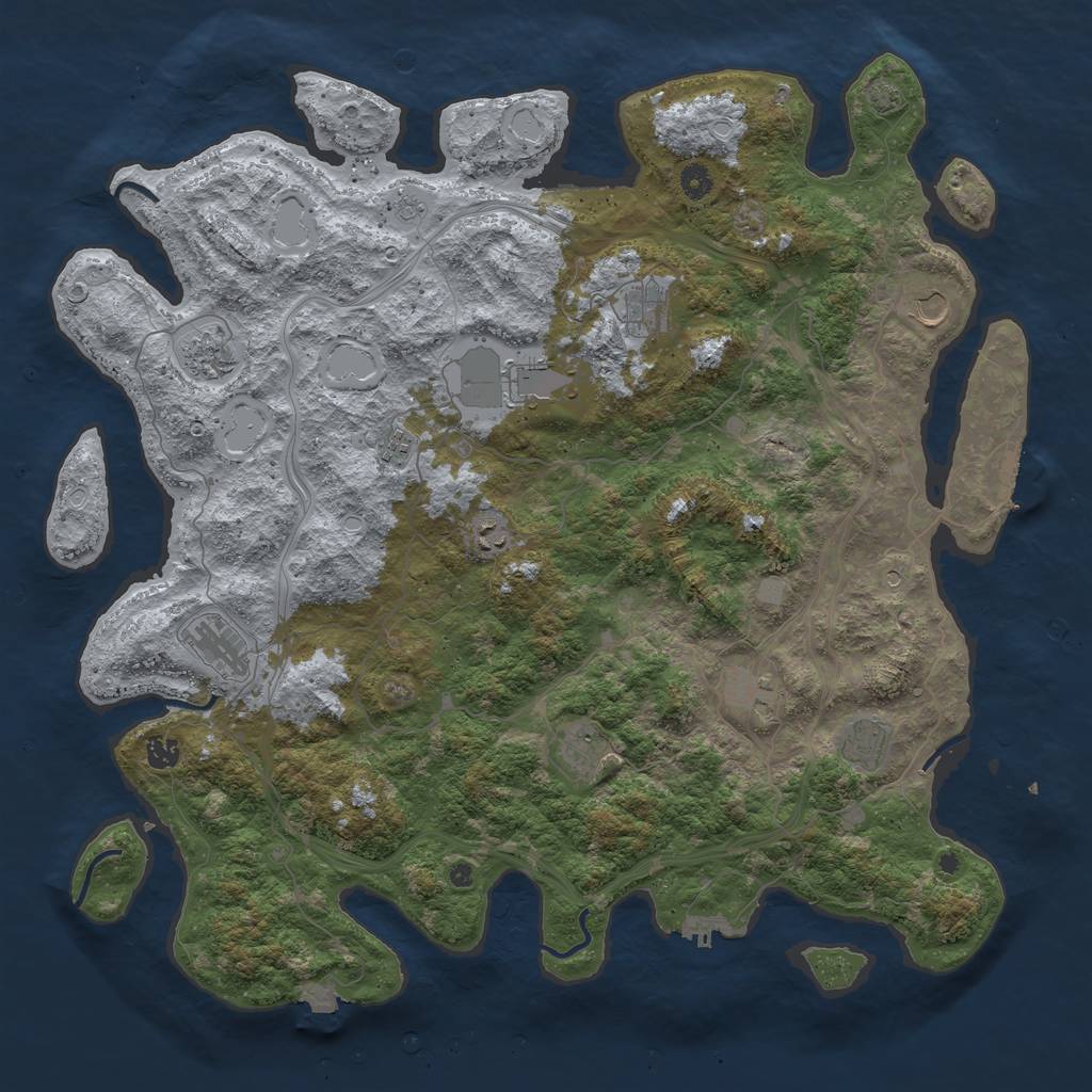 Rust Map: Procedural Map, Size: 4800, Seed: 1020014790, 19 Monuments