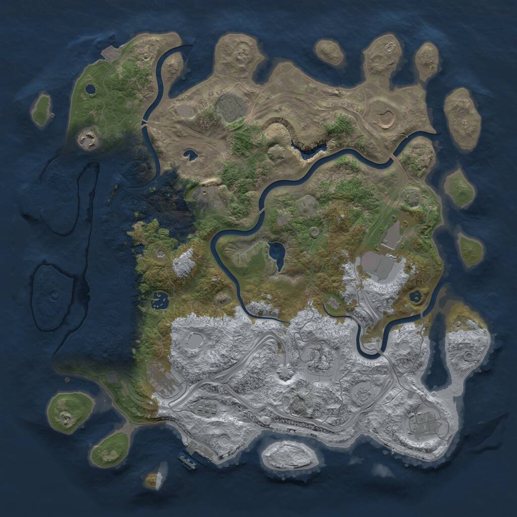 Rust Map: Procedural Map, Size: 4250, Seed: 953773867, 16 Monuments