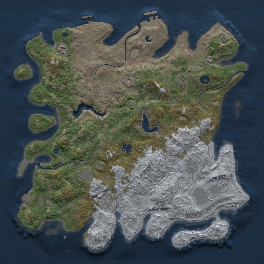 Rust Map: Procedural Map, Size: 4137, Seed: 1266, 13 Monuments