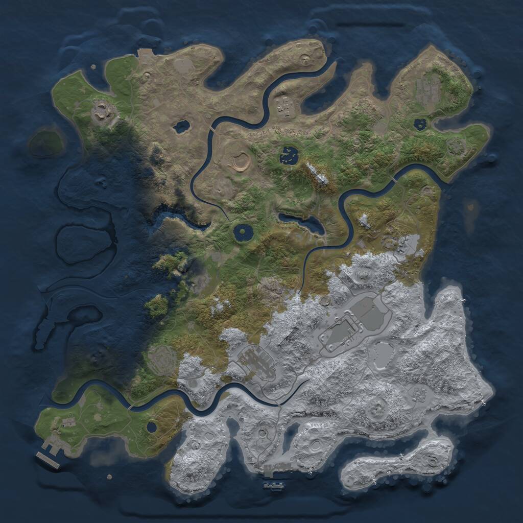 Rust Map: Procedural Map, Size: 4137, Seed: 1266, 16 Monuments