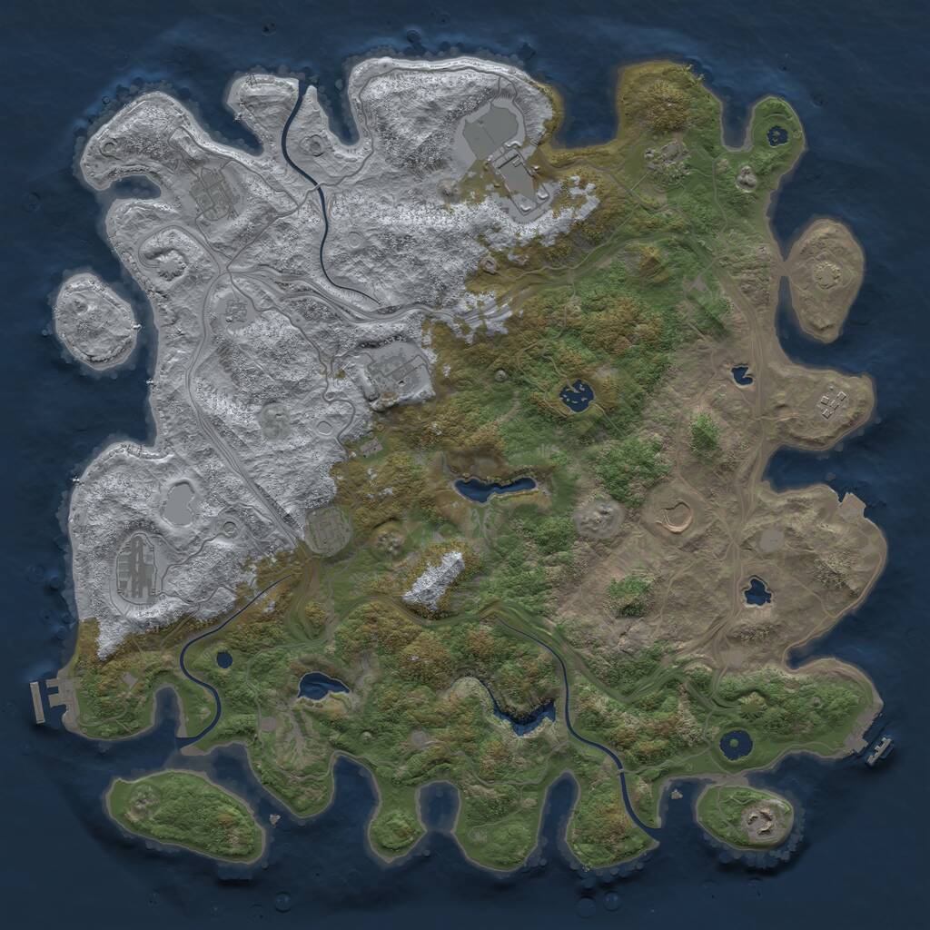 Rust Map: Procedural Map, Size: 4550, Seed: 1665655555, 16 Monuments