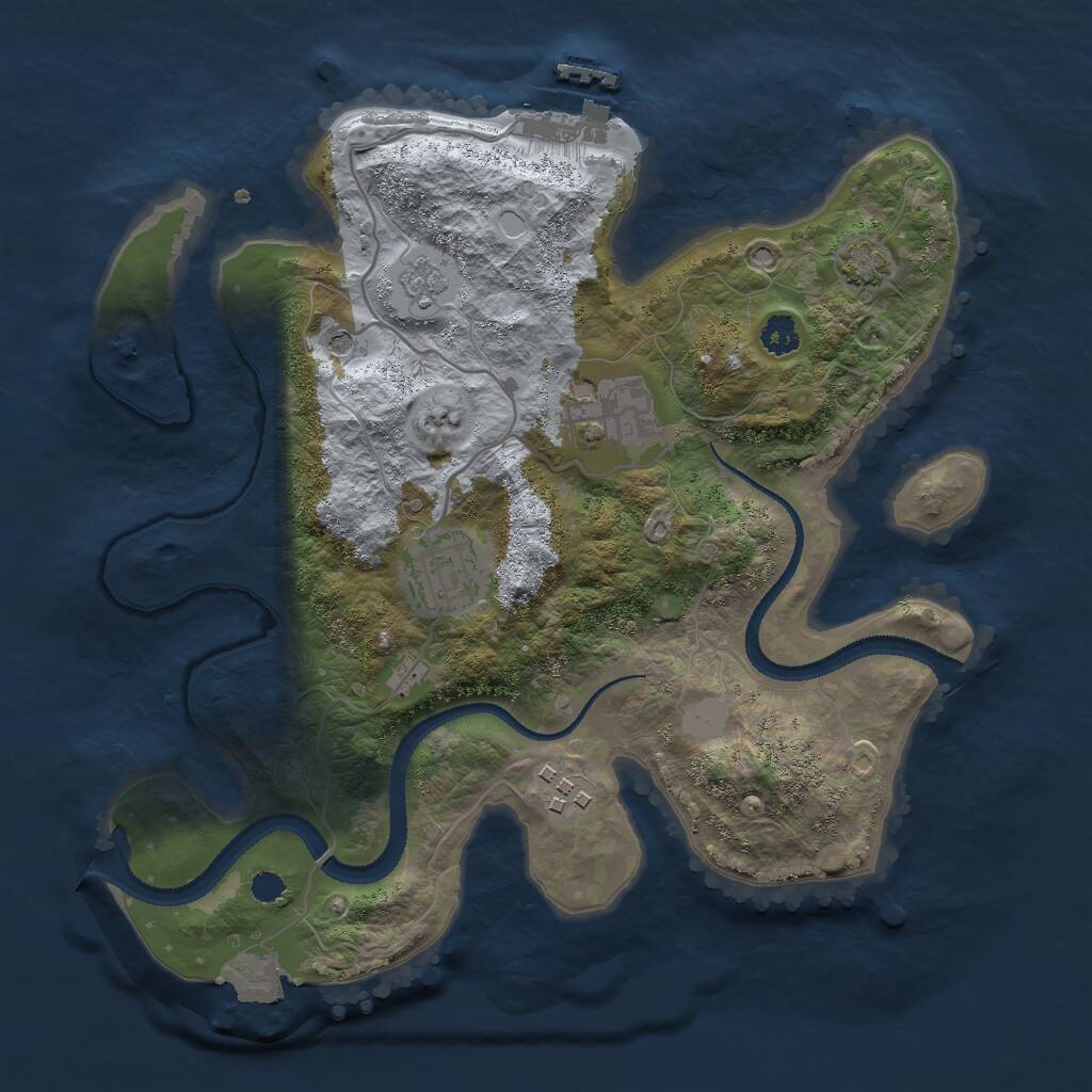 Rust Map: Procedural Map, Size: 2800, Seed: 560687453, 8 Monuments