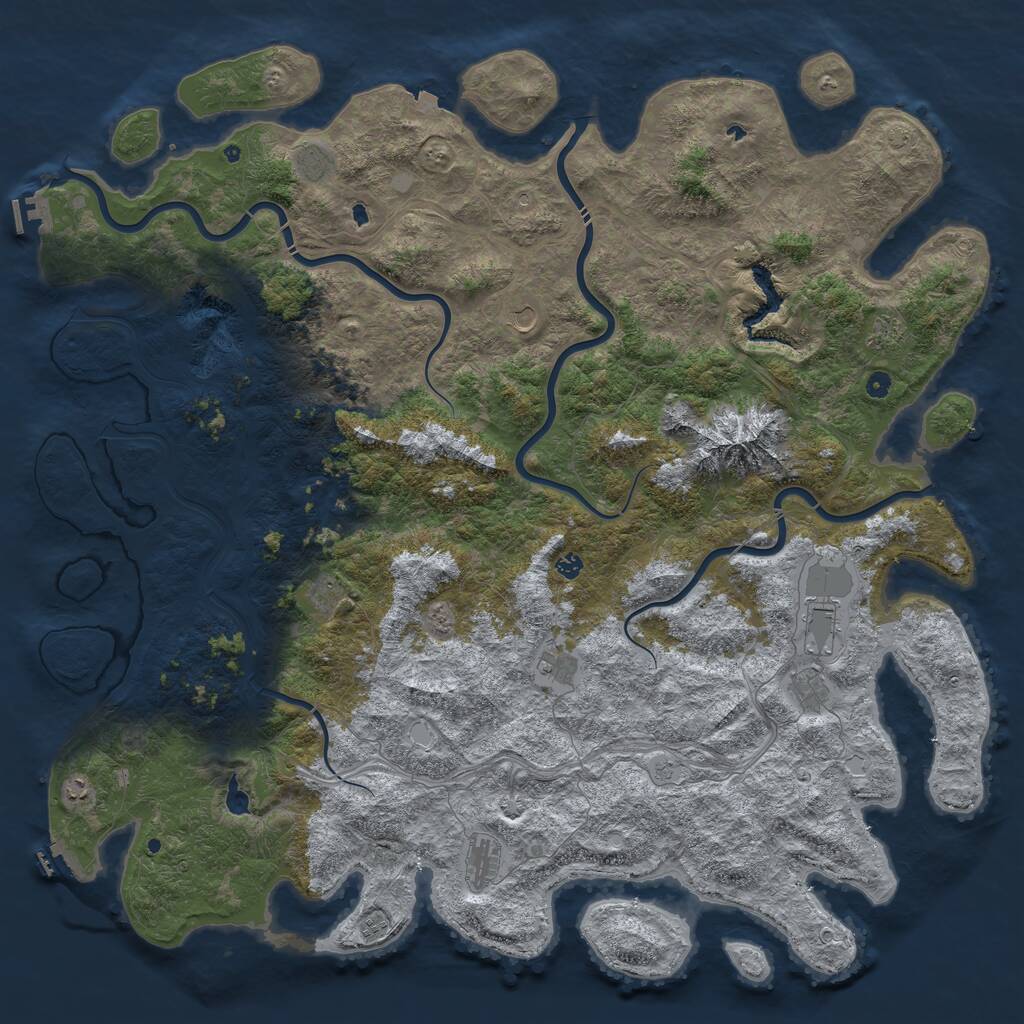 Rust Map: Procedural Map, Size: 6000, Seed: 519062202, 17 Monuments