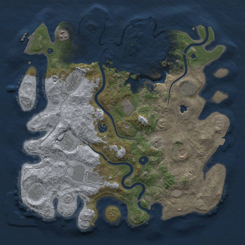 Rust Map: Procedural Map, Size: 4000, Seed: 1684552095, 16 Monuments