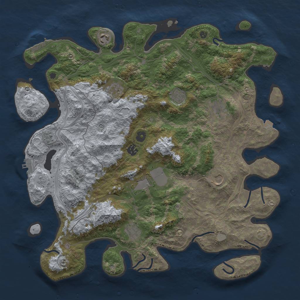 Rust Map: Procedural Map, Size: 4250, Seed: 17202927, 17 Monuments