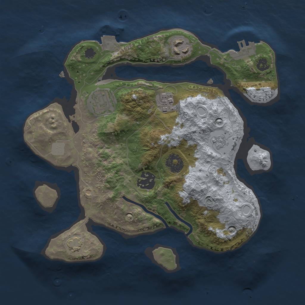 Rust Map: Procedural Map, Size: 2500, Seed: 258788518, 10 Monuments