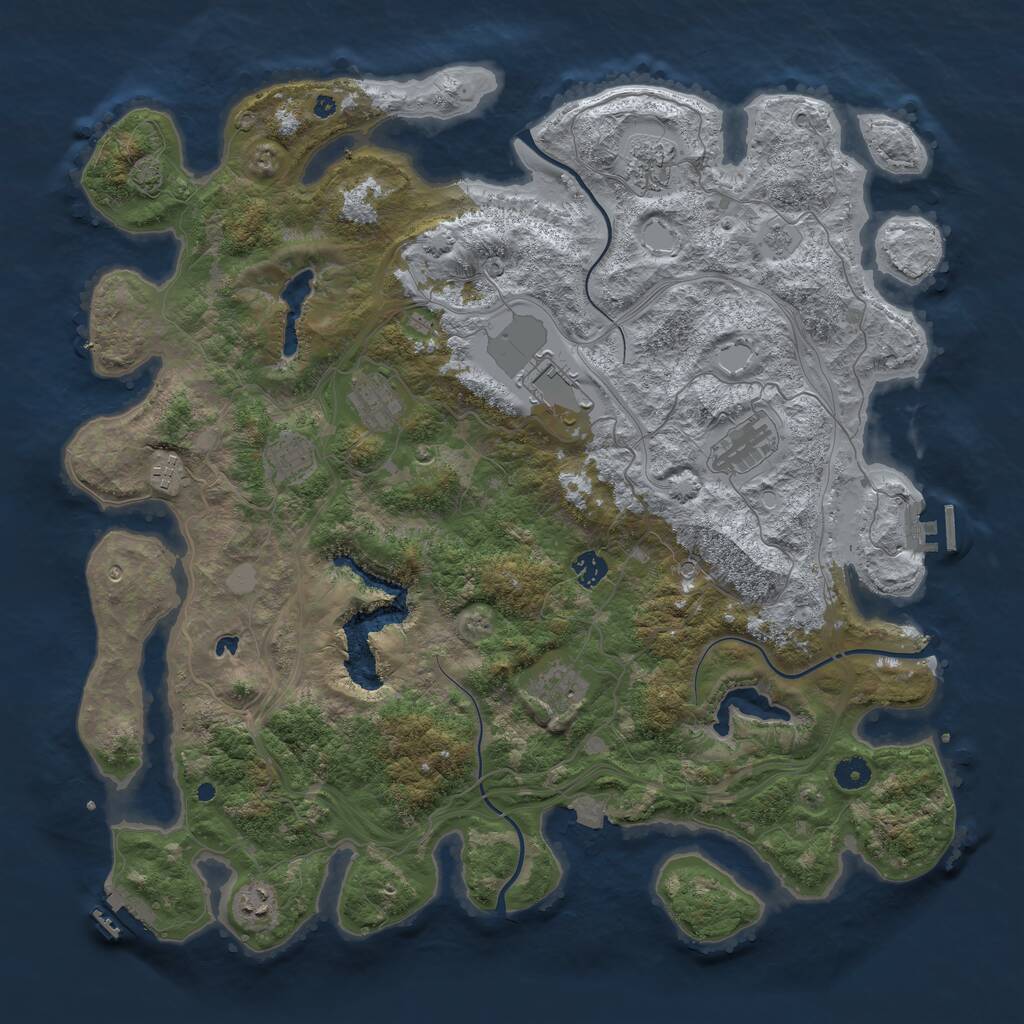Rust Map: Procedural Map, Size: 4500, Seed: 255302038, 15 Monuments